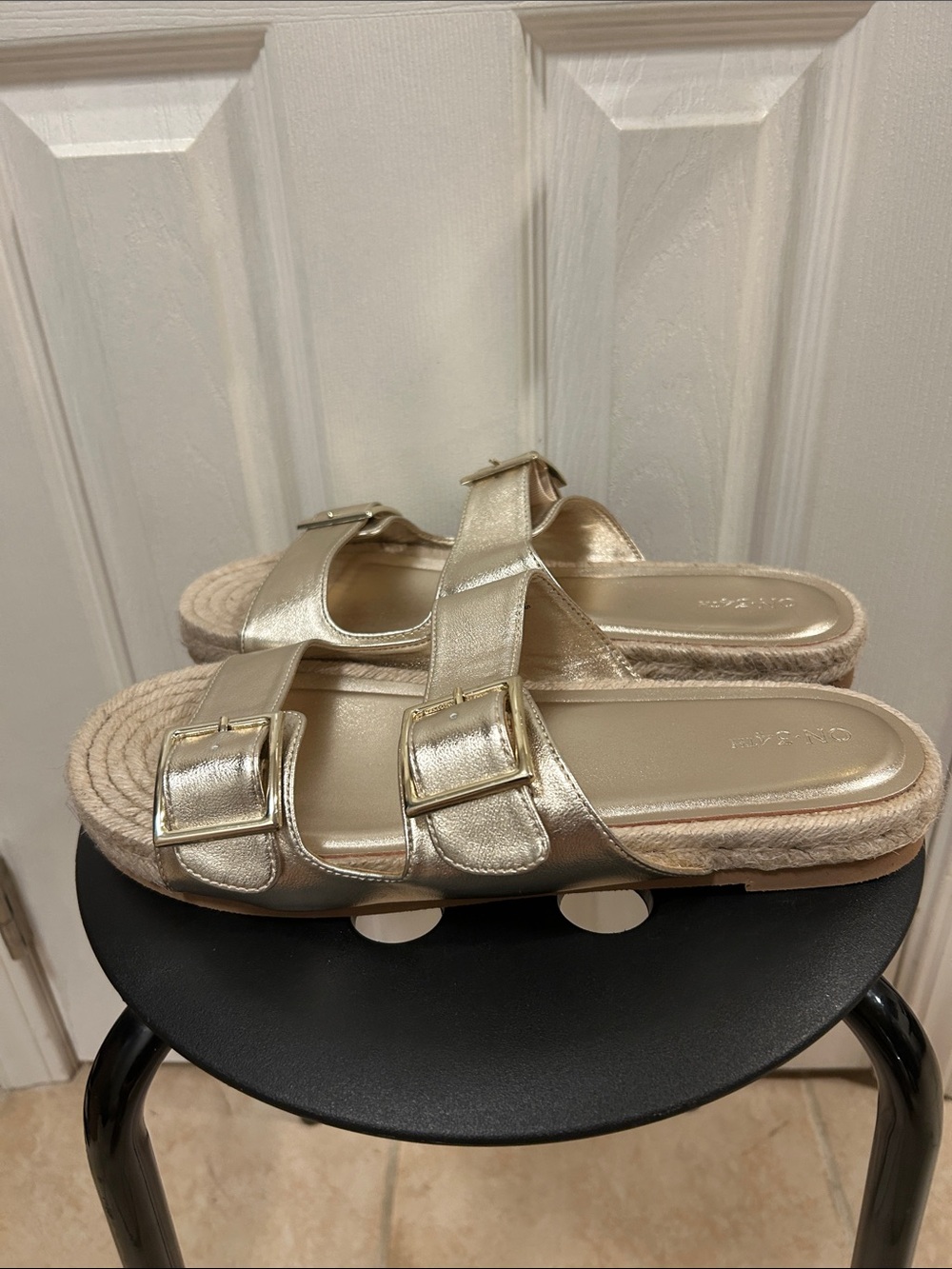 Gold Espadrille Sandals Size 12